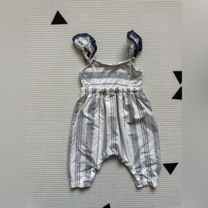 Jessica Simpson|Baby girl sleeveless jumpsuit in white & navy Stripes•boho 0-3M